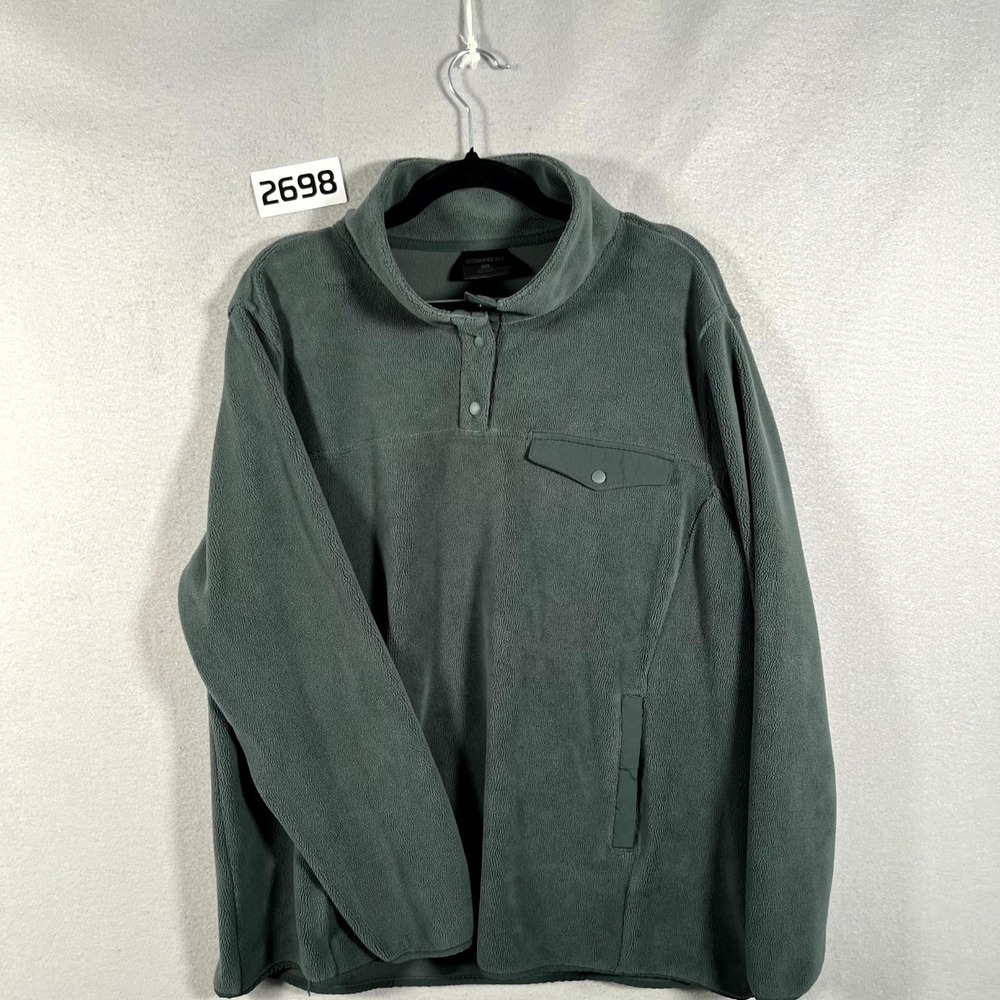 32 Degrees Heat Sweatshirt Women XL Green Outdoor Walking Quarter Snap Mock Neck